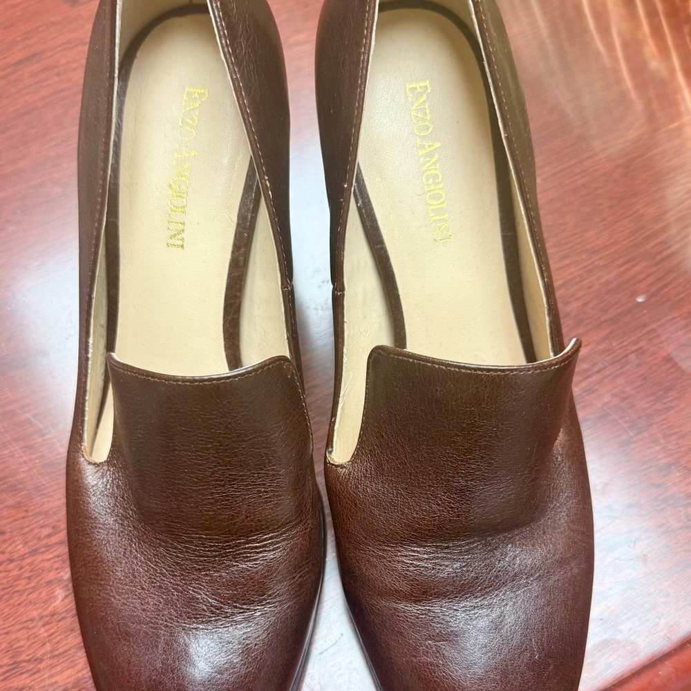 Enzo Angiolini Dark Brown Loafers for Women
